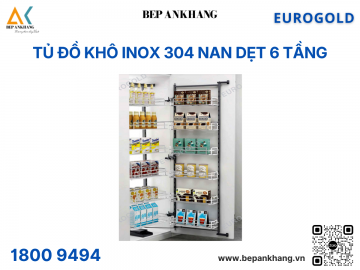 Tủ đồ khô inox 304 nan dẹt 6 tầng EPL80645 (EKD12645) – Eurogold
